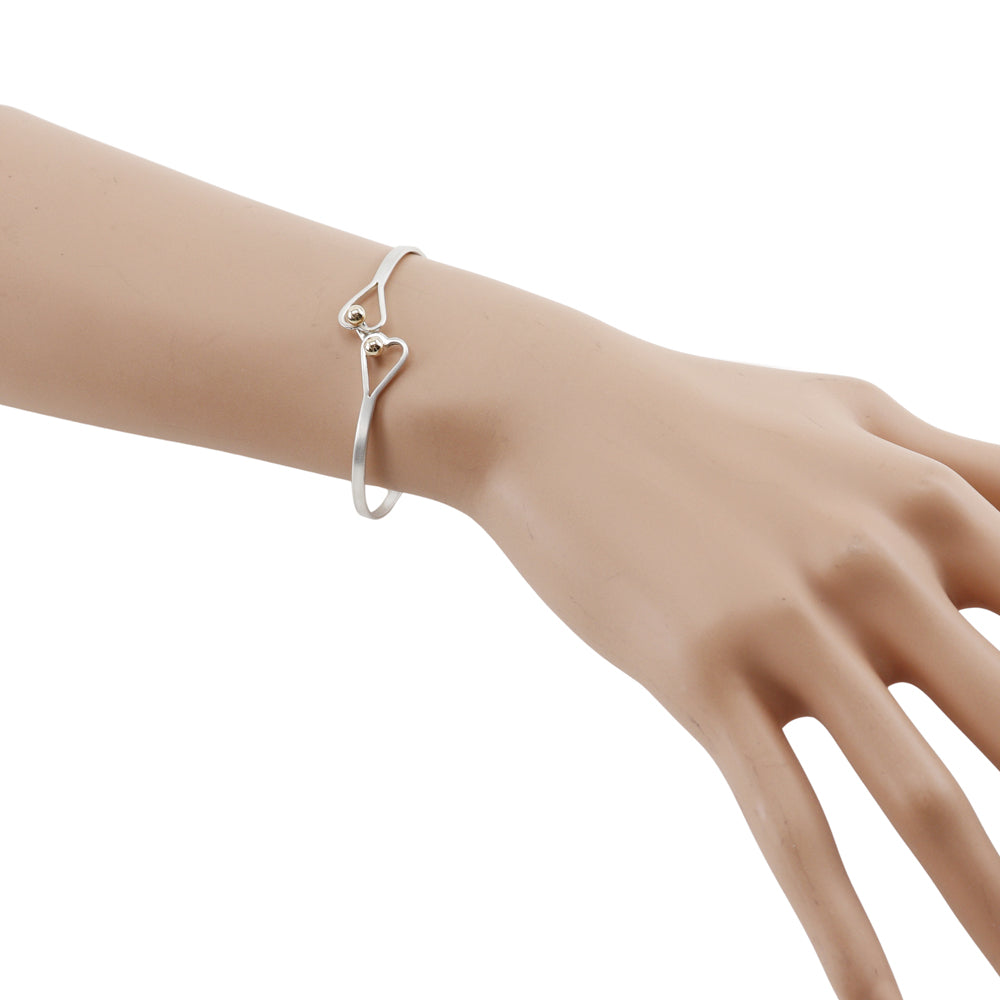 TIFFANY&Co. Bangle Silver925, K14 Yellow Gold Silver Double heart Hook & Eye Women Used Authentic