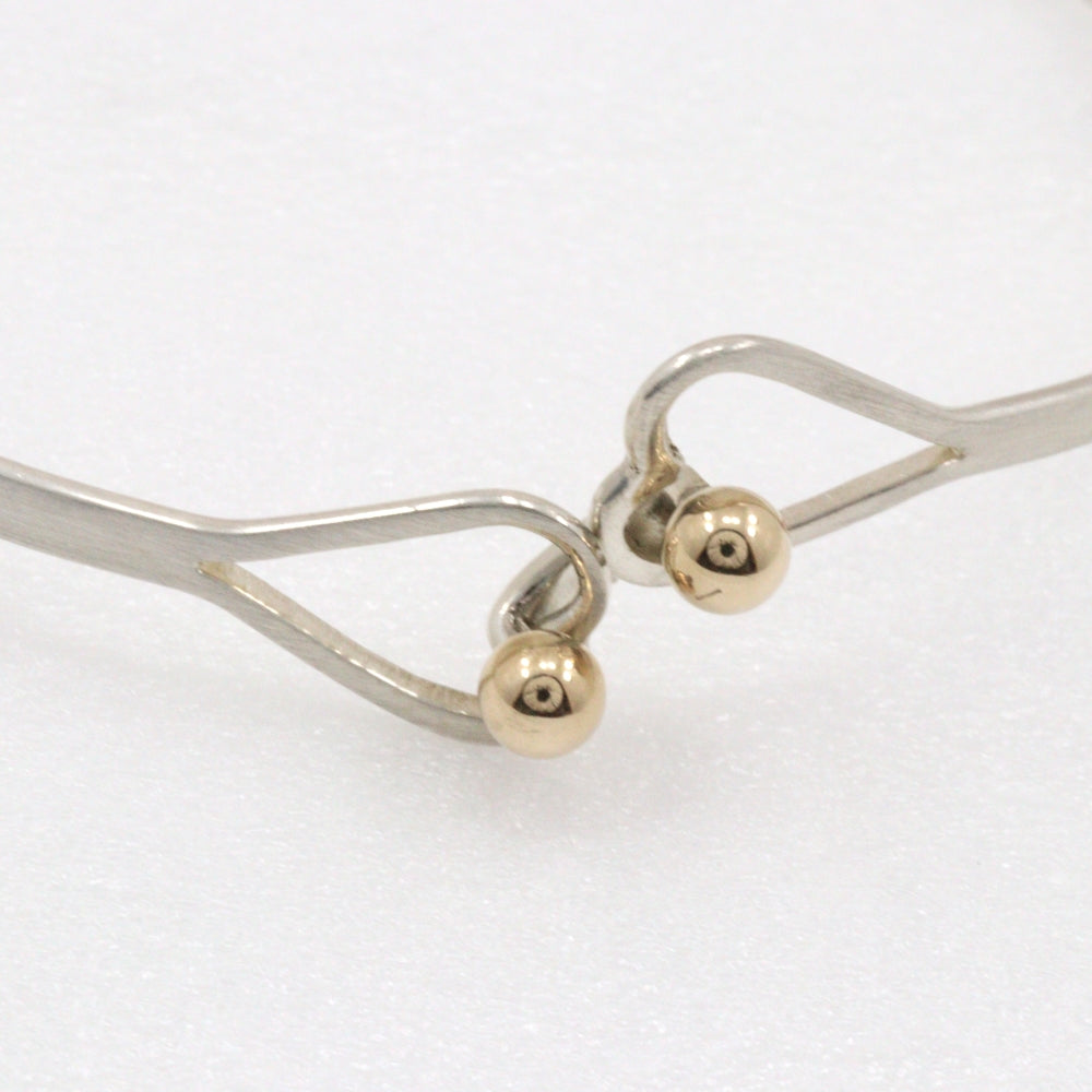 TIFFANY&Co. Bangle Silver925, K14 Yellow Gold Silver Double heart Hook & Eye Women Used Authentic