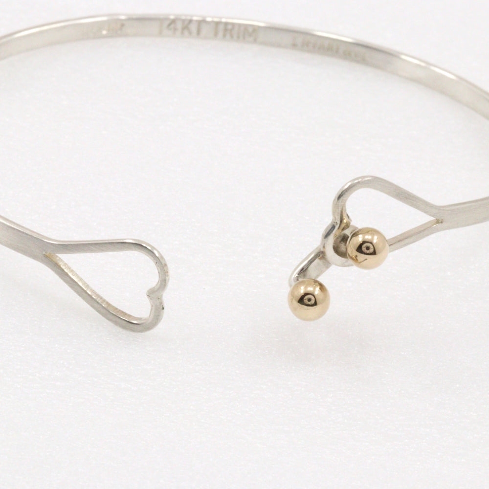 TIFFANY&Co. Bangle Silver925, K14 Yellow Gold Silver Double heart Hook & Eye Women Used Authentic