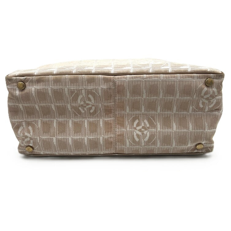 CHANEL Tote Bag A15991 beige New Travel Line MM Women Used Authentic