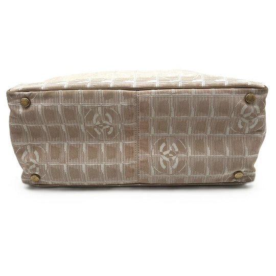 CHANEL Tote Bag A15991 beige New Travel Line MM Women Used Authentic