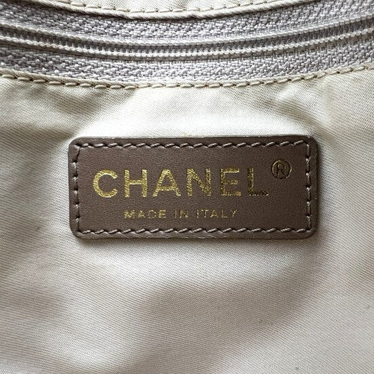 CHANEL Tote Bag A15991 beige New Travel Line MM Women Used Authentic