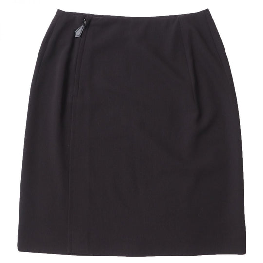 HERMES skirt wool Dark brown 34