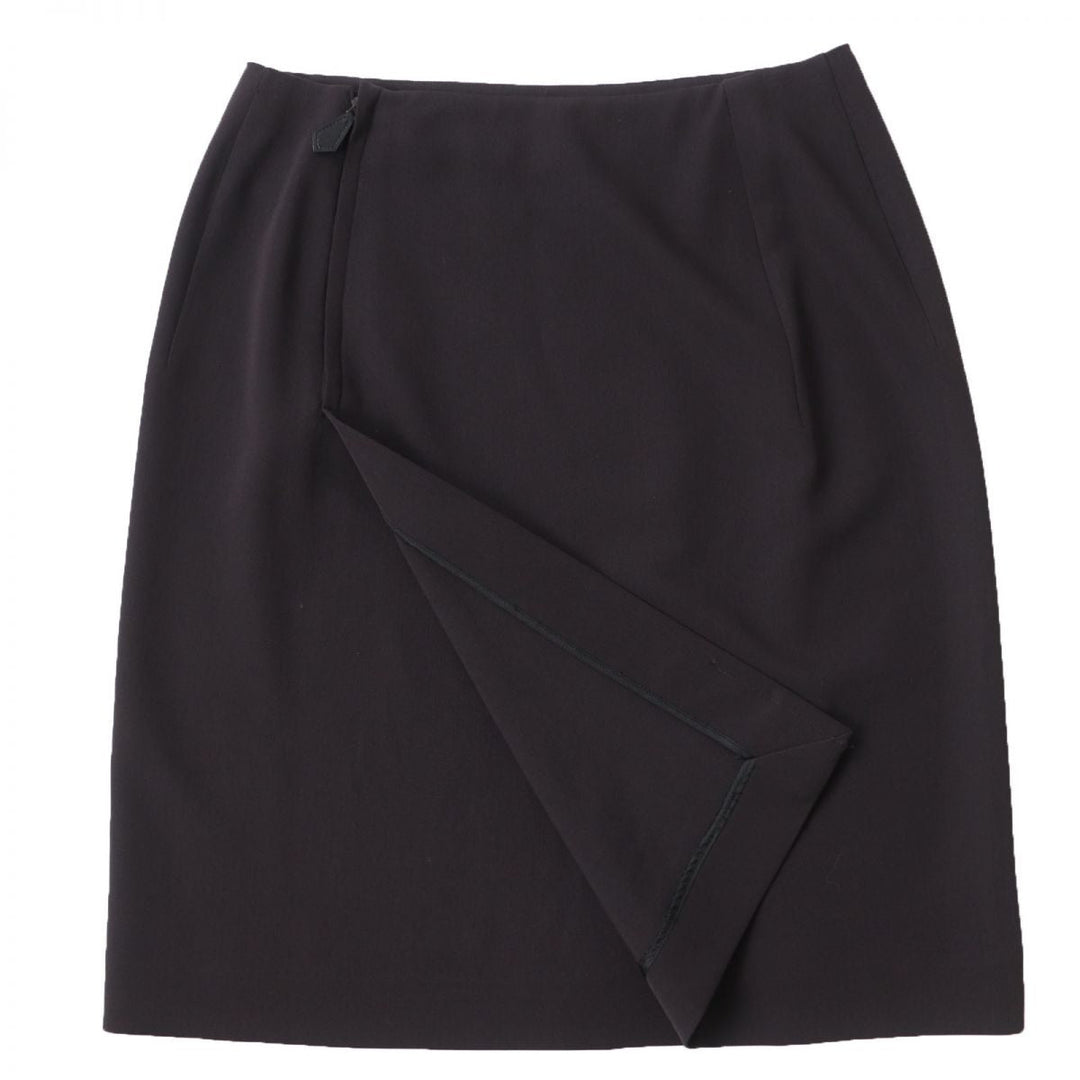 HERMES skirt wool Dark brown 34