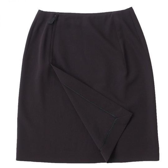 HERMES skirt wool Dark brown 34