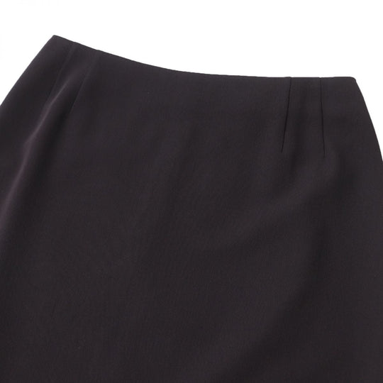 HERMES skirt wool Dark brown 34