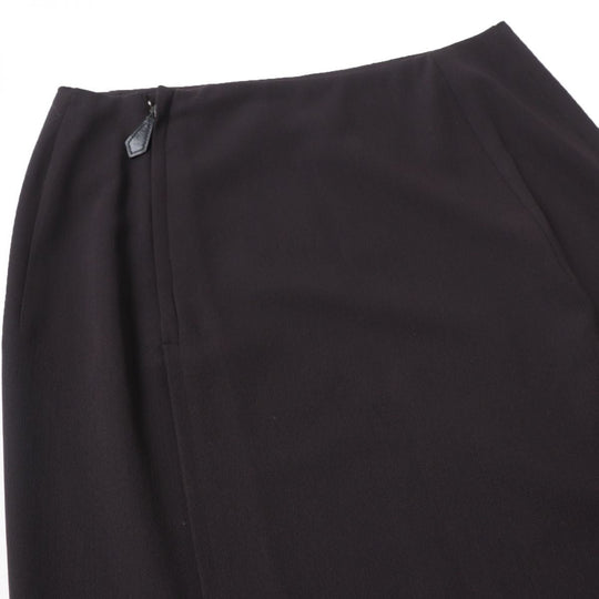 HERMES skirt wool Dark brown 34