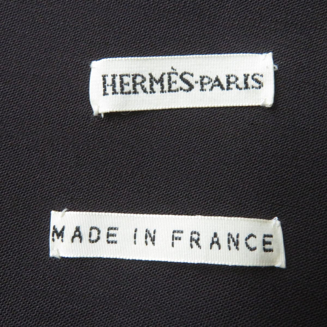 HERMES skirt wool Dark brown 34
