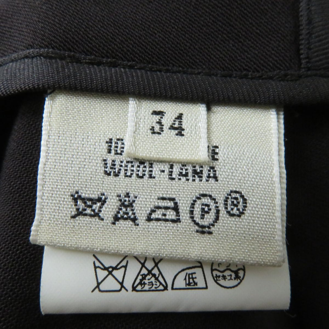 HERMES skirt wool Dark brown 34
