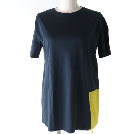 JIL SANDER Cut cotton Navy x yellow S