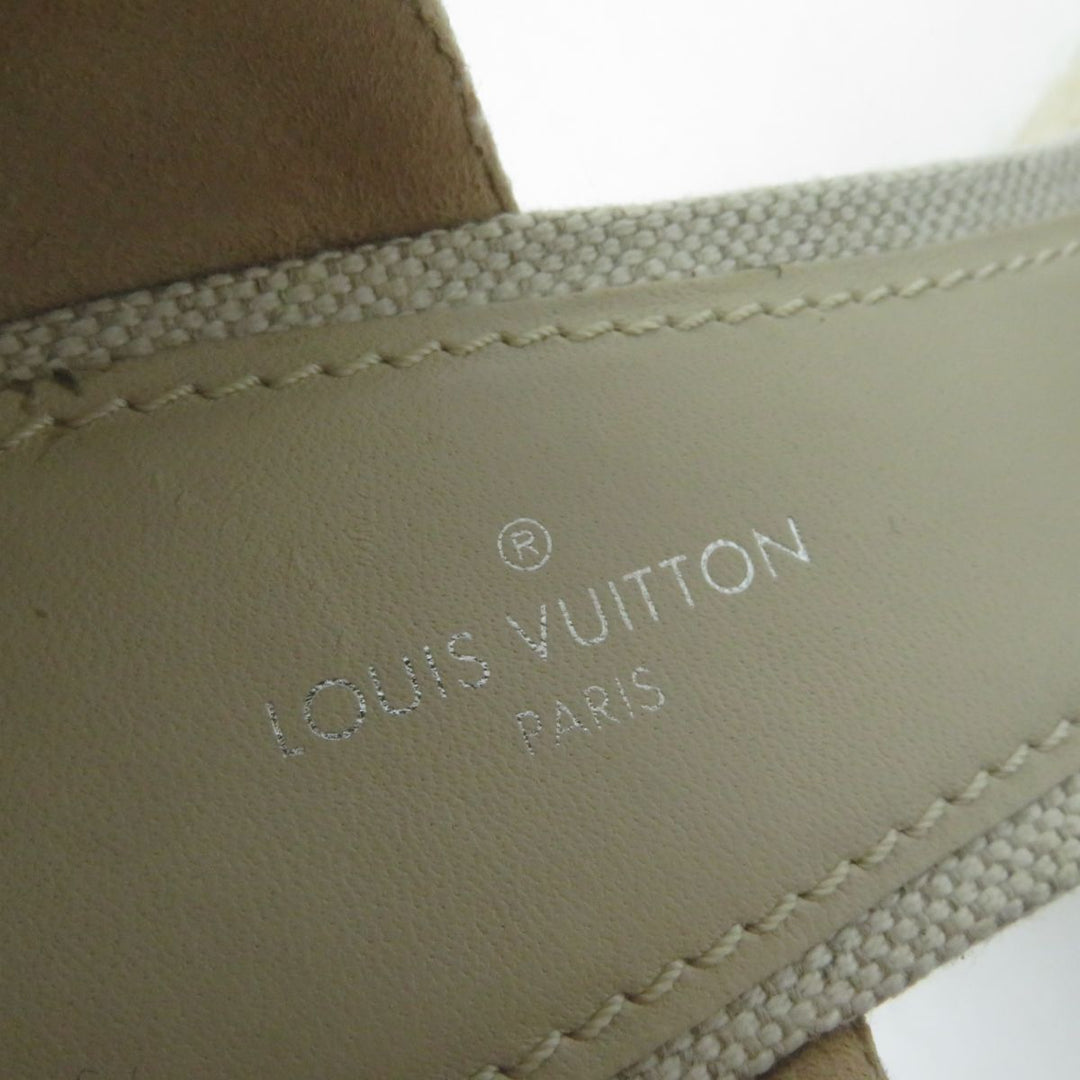 LOUIS VUITTON Sandals canvas Ivoryx pink Espadrilles wedge sandals Star board line 37