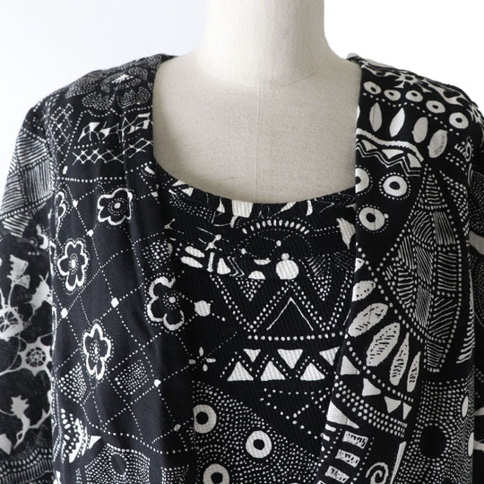 LEONARD ensemble cotton Black x white 40