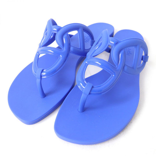 HERMES Sandals rubber blue 37