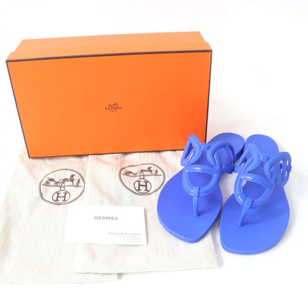 HERMES Sandals rubber blue 37