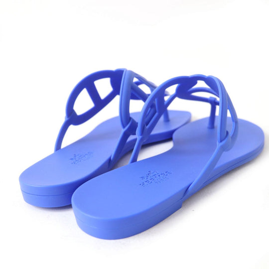 HERMES Sandals rubber blue 37
