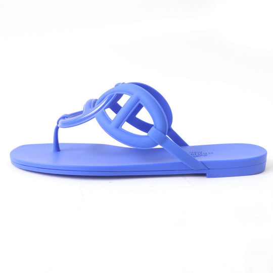 HERMES Sandals rubber blue 37