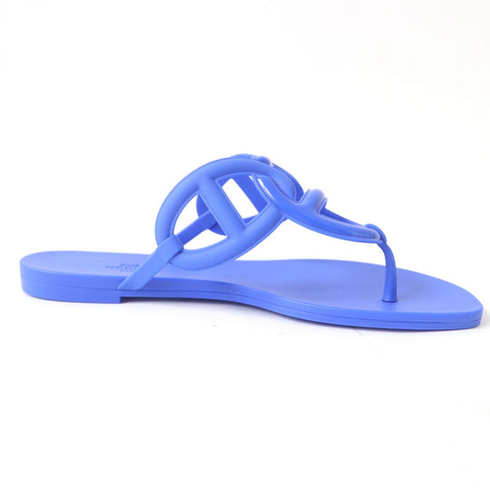 HERMES Sandals rubber blue 37