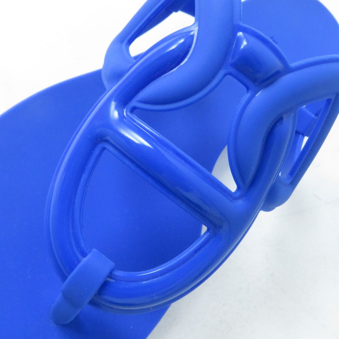 HERMES Sandals rubber blue 37