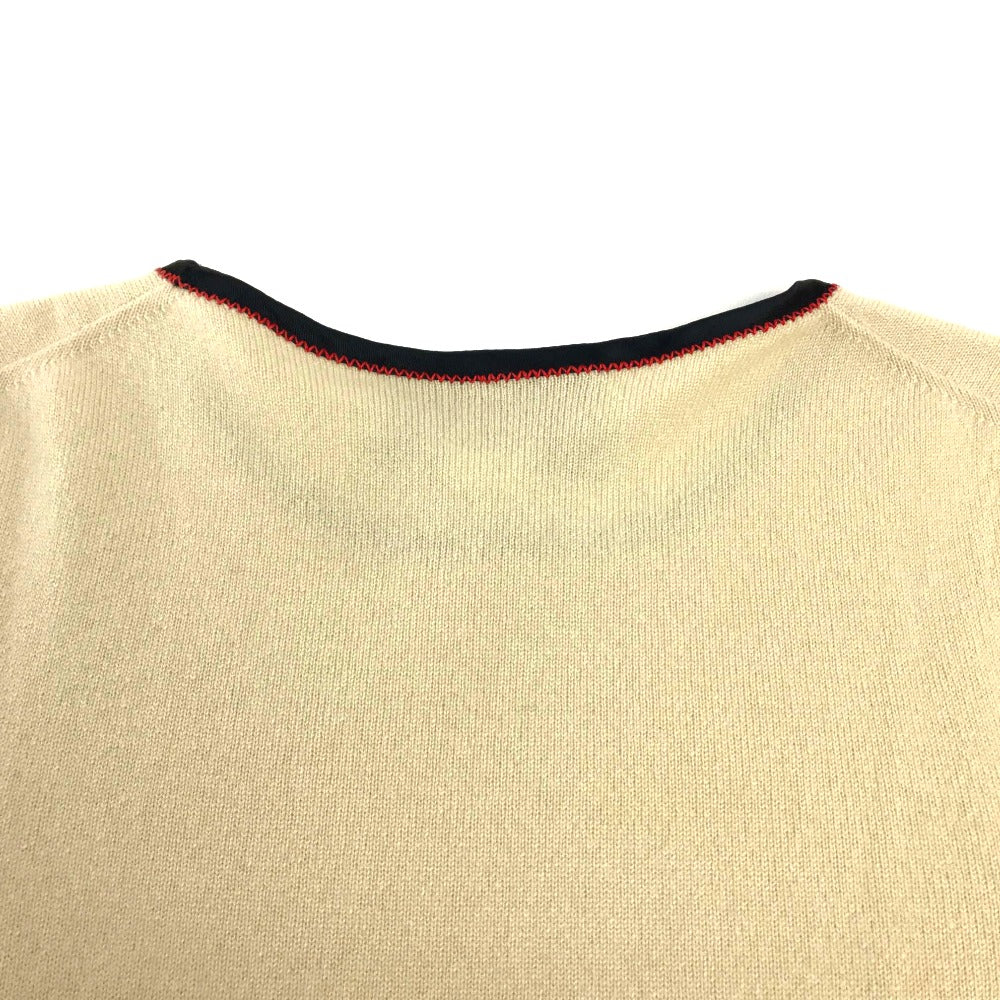 GUCCI Short sleeve T-shirt 501400 cashmere beige ribbon Women XS Used Authentic