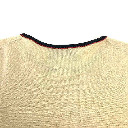 GUCCI Short sleeve T-shirt 501400 cashmere beige ribbon Women XS Used Authentic