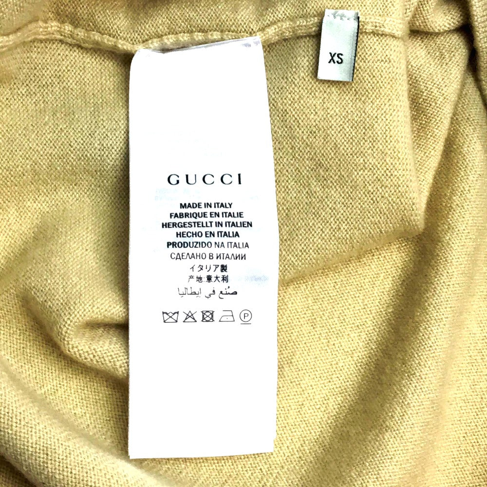 GUCCI Short sleeve T-shirt 501400 cashmere beige ribbon Women XS Used Authentic