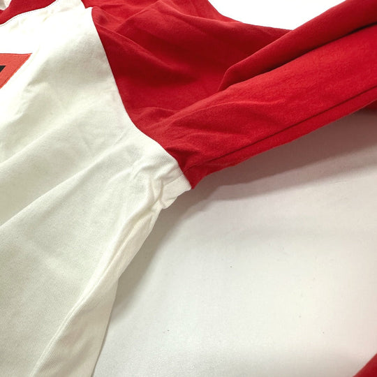 GIVENCHY Long sleeve shirt 17W7269651 cotton Red x white Print embroidery Oversize unisex(Unisex) XXS Used Authentic