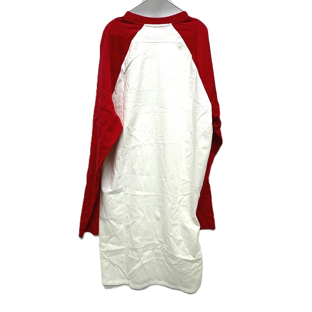 GIVENCHY Long sleeve shirt 17W7269651 cotton Red x white Print embroidery Oversize unisex(Unisex) XXS Used Authentic