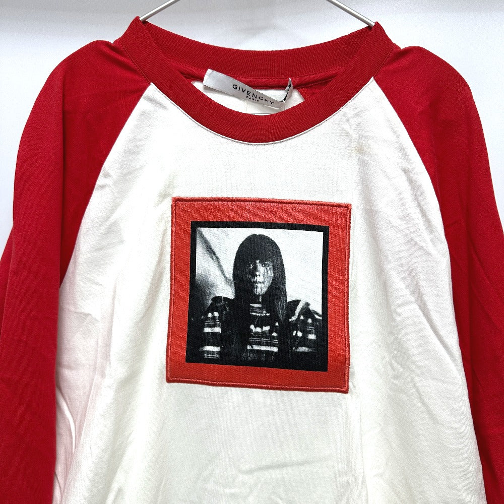 GIVENCHY Long sleeve shirt 17W7269651 cotton Red x white Print embroidery Oversize unisex(Unisex) XXS Used Authentic