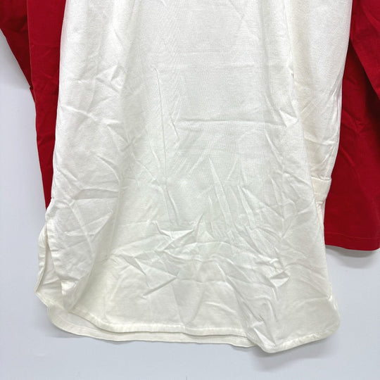 GIVENCHY Long sleeve shirt 17W7269651 cotton Red x white Print embroidery Oversize unisex(Unisex) XXS Used Authentic