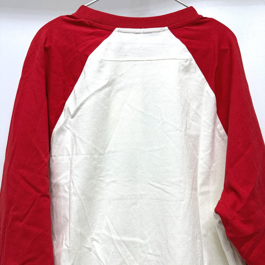 GIVENCHY Long sleeve shirt 17W7269651 cotton Red x white Print embroidery Oversize unisex(Unisex) XXS Used Authentic
