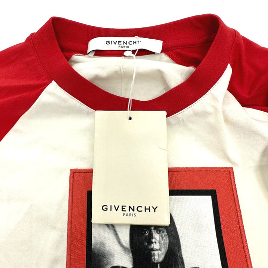GIVENCHY Long sleeve shirt 17W7269651 cotton Red x white Print embroidery Oversize unisex(Unisex) XXS Used Authentic