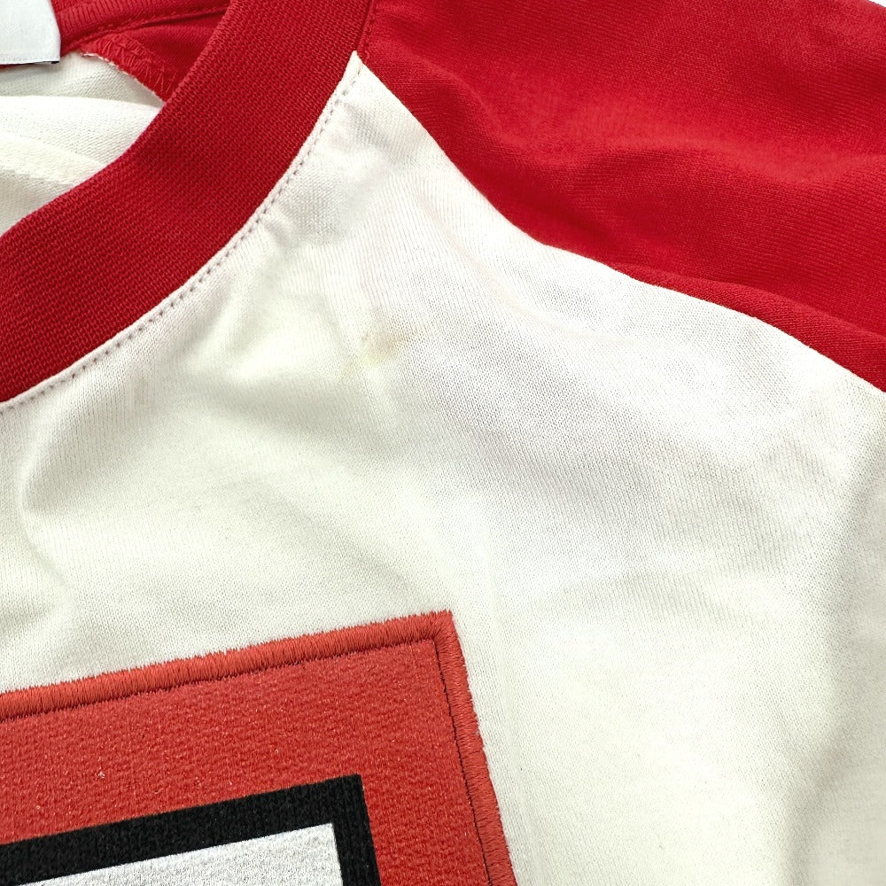 GIVENCHY Long sleeve shirt 17W7269651 cotton Red x white Print embroidery Oversize unisex(Unisex) XXS Used Authentic
