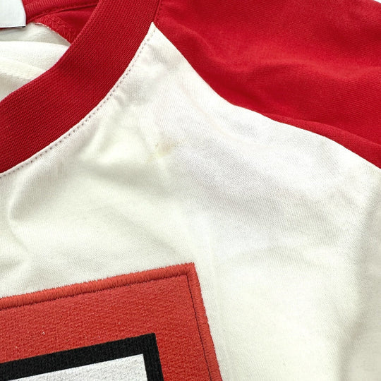 GIVENCHY Long sleeve shirt 17W7269651 cotton Red x white Print embroidery Oversize unisex(Unisex) XXS Used Authentic