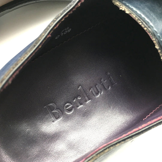 Berluti Dress shoes leather Brown x Navy type Punching design Two-tone patina mens 7.5 Used Authentic