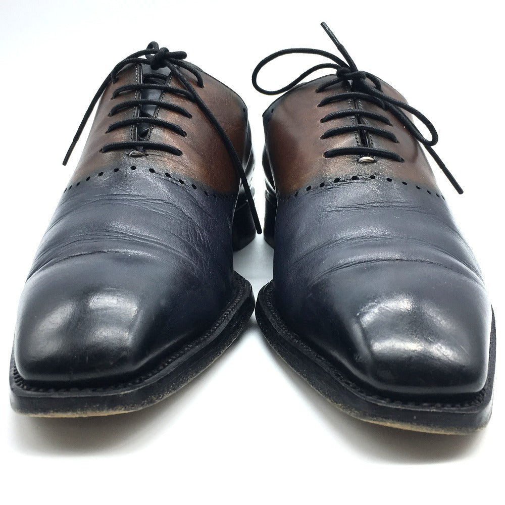 Berluti Dress shoes leather Brown x Navy type Punching design Two-tone patina mens 7.5 Used Authentic
