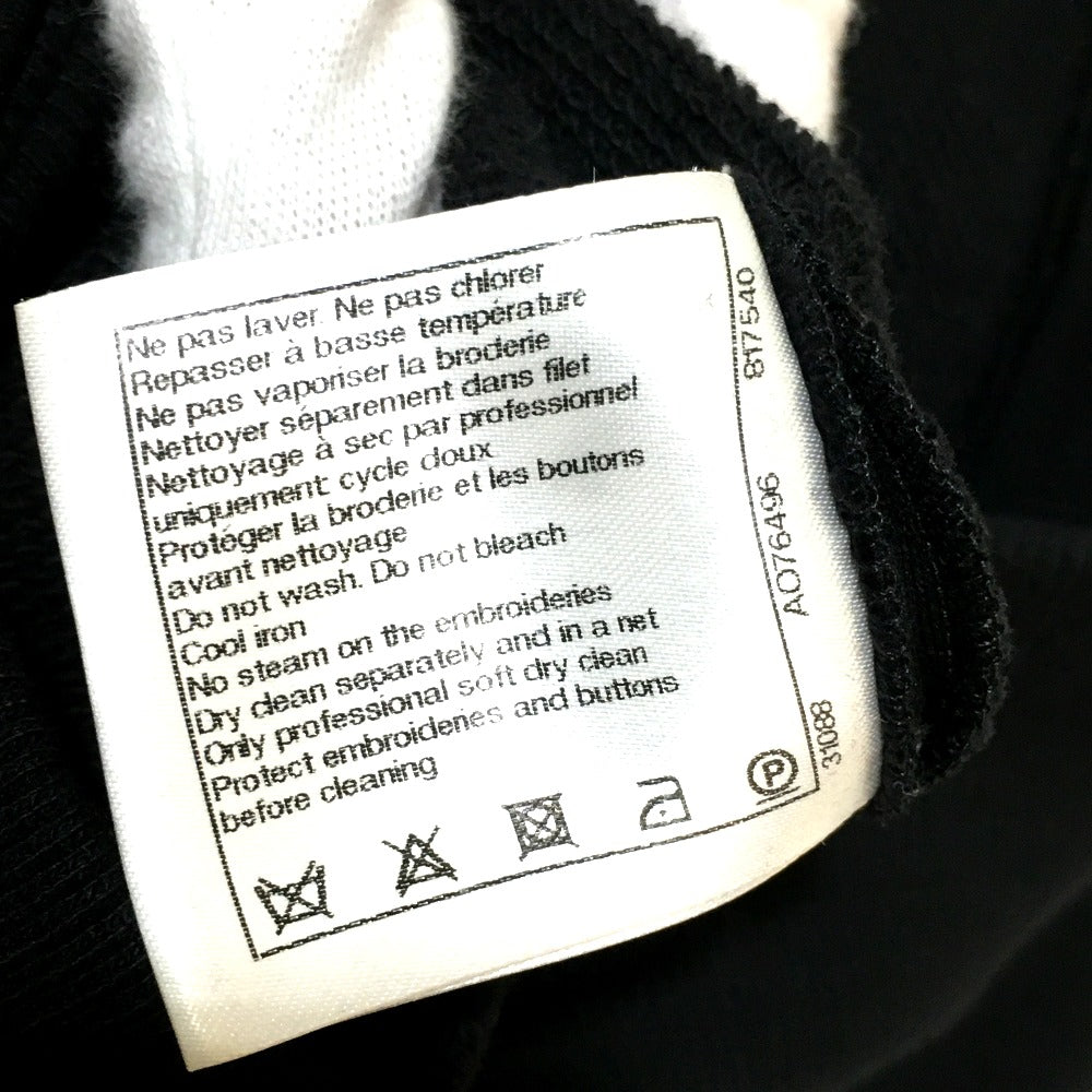 CHANEL sweat P52492 Cotton, Wool Black x blue 15B camellia decoration Shoulder zipper Women 36 Used Authentic
