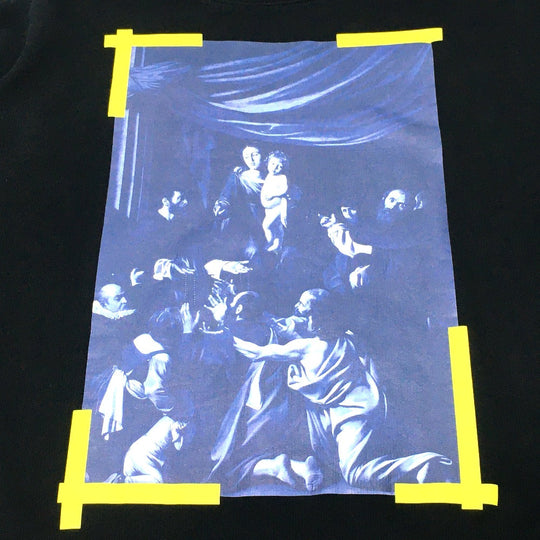 OFF-WHITE sweat OMBA003F17003016 cotton black Seeing Things CARAVAGGIO PAINTING Rosary mens M Used Authentic