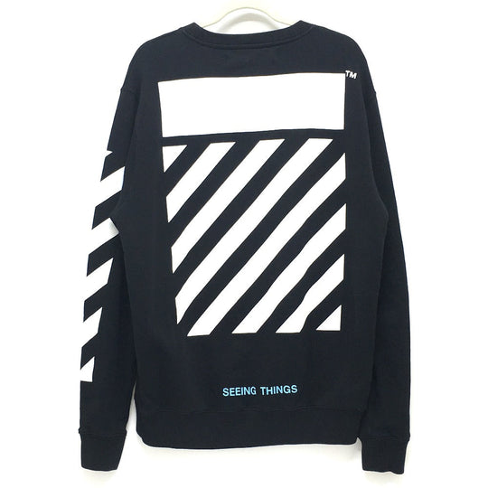 OFF-WHITE sweat OMBA003F17003016 cotton black Seeing Things CARAVAGGIO PAINTING Rosary mens M Used Authentic