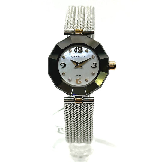 CENTURY Watches 606.7.S.AB1.15.SM Stainless Steel black Plat im time white dial