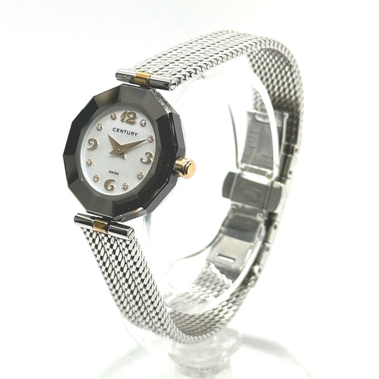 CENTURY Watches 606.7.S.AB1.15.SM Stainless Steel black Plat im time white dial