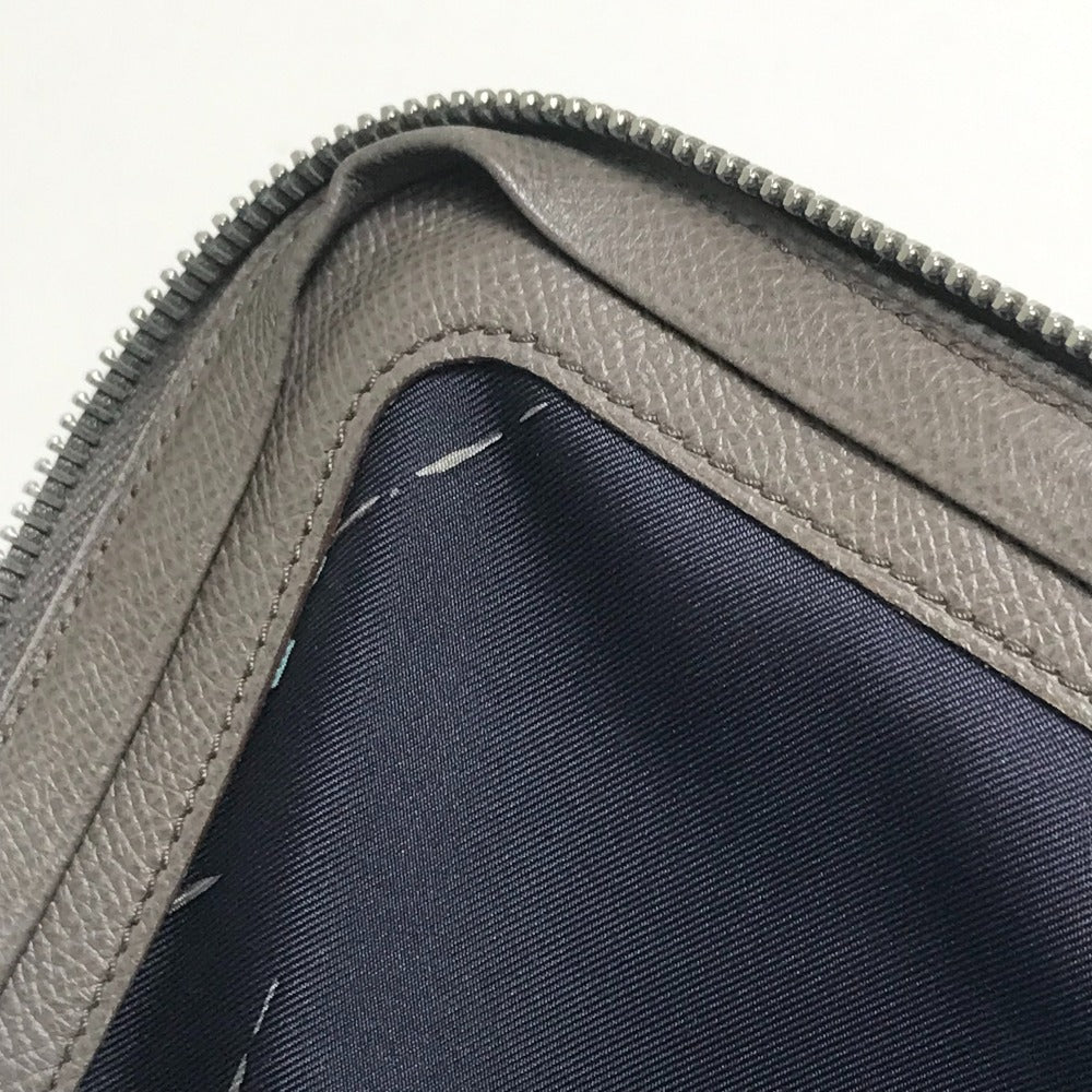 HERMES Clutch bag Epsom Gray type L-shaped fastener Zip computer