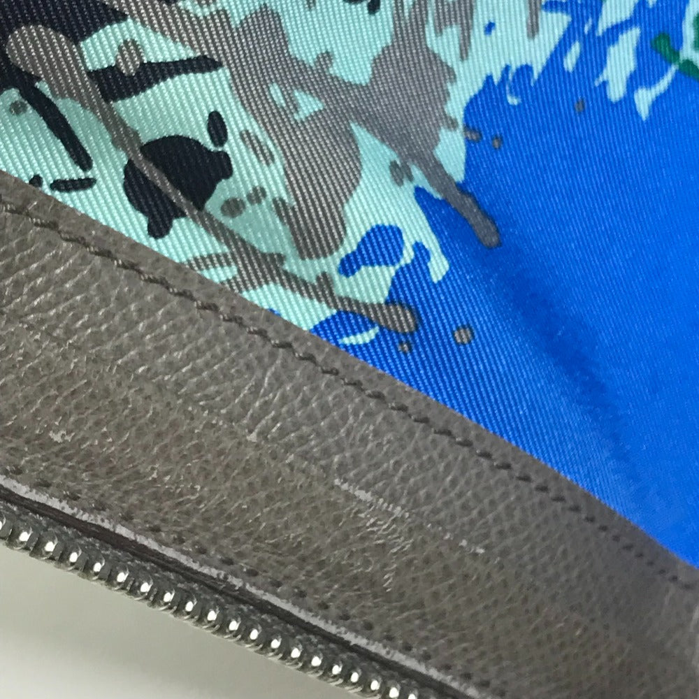 HERMES Clutch bag Epsom Gray type L-shaped fastener Zip computer