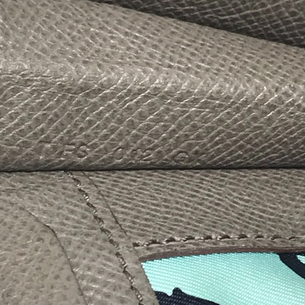 HERMES Clutch bag Epsom Gray type L-shaped fastener Zip computer