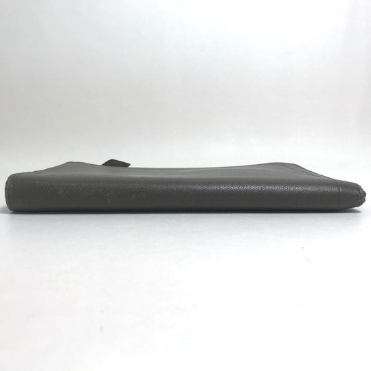 HERMES Clutch bag Epsom Gray type L-shaped fastener Zip computer