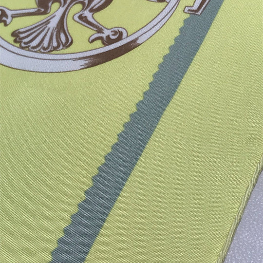 HERMES scarf silk Yellow type Carre90