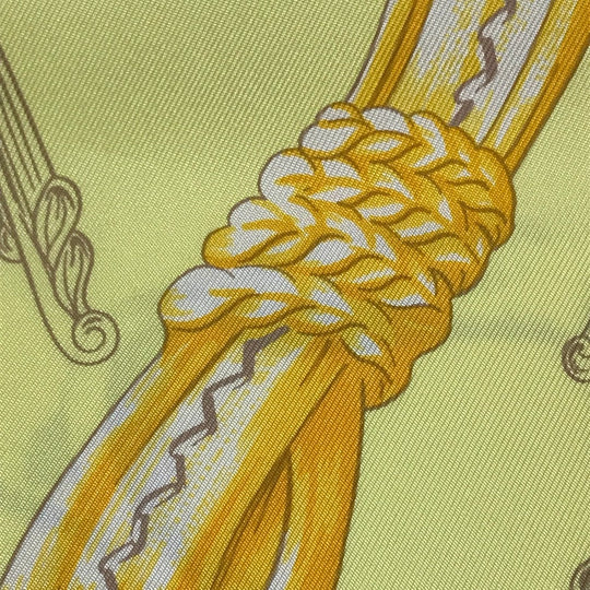 HERMES scarf silk Yellow type Carre90