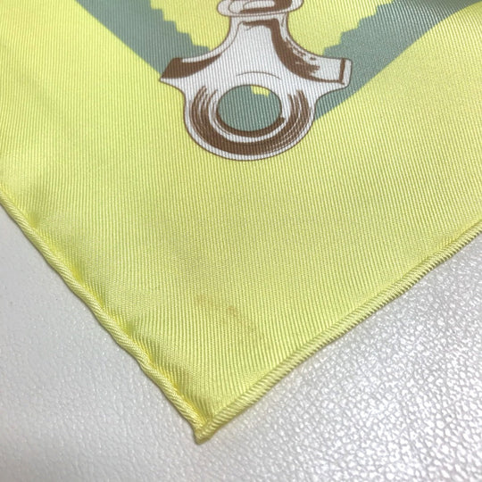 HERMES scarf silk Yellow type Carre90
