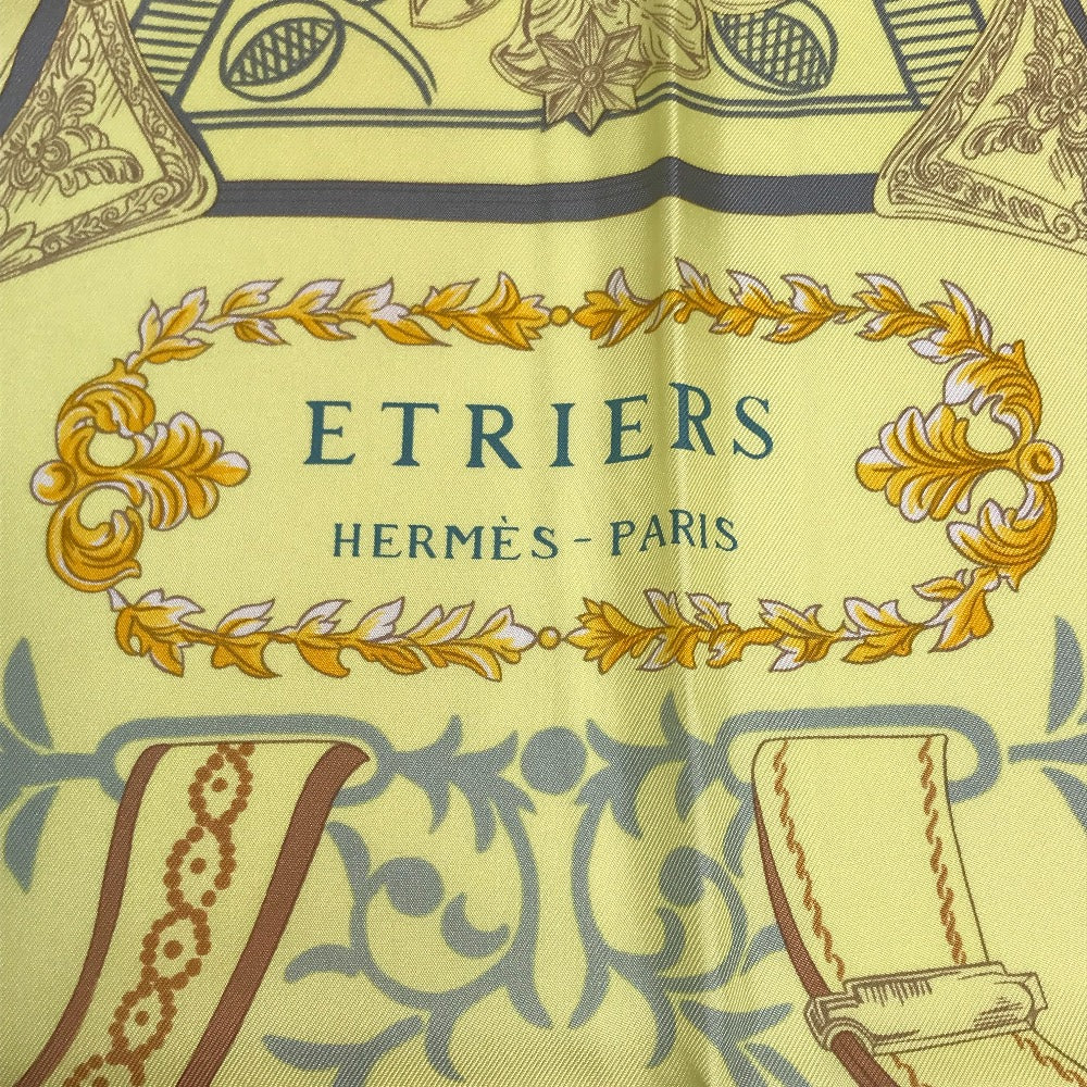 HERMES scarf silk Yellow type Carre90