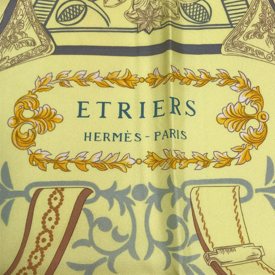 HERMES scarf silk Yellow type Carre90