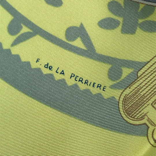 HERMES scarf silk Yellow type Carre90